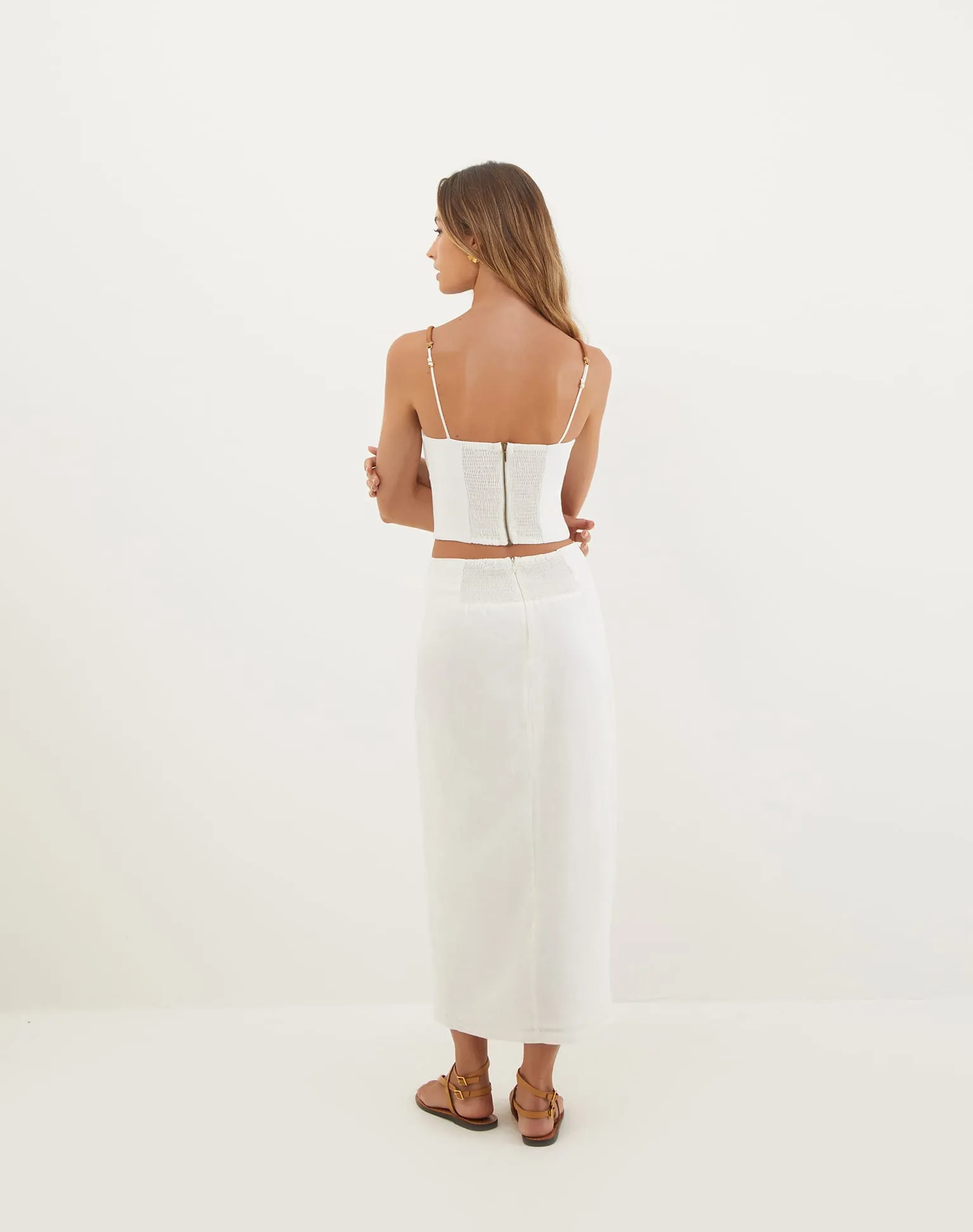 Alessia Midi Skirt - Off White