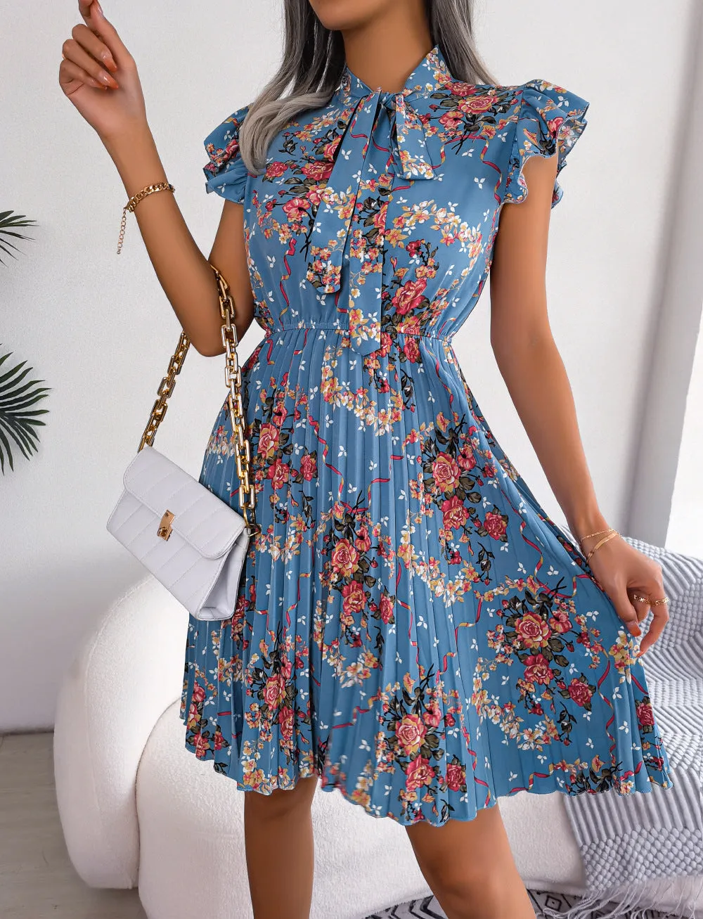 Bow Tie Floral Resort Dress