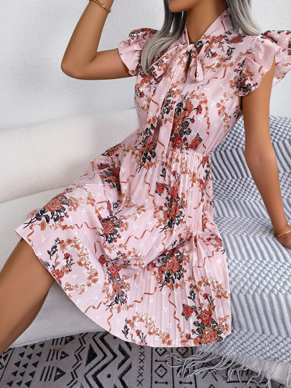 Bow Tie Floral Resort Dress