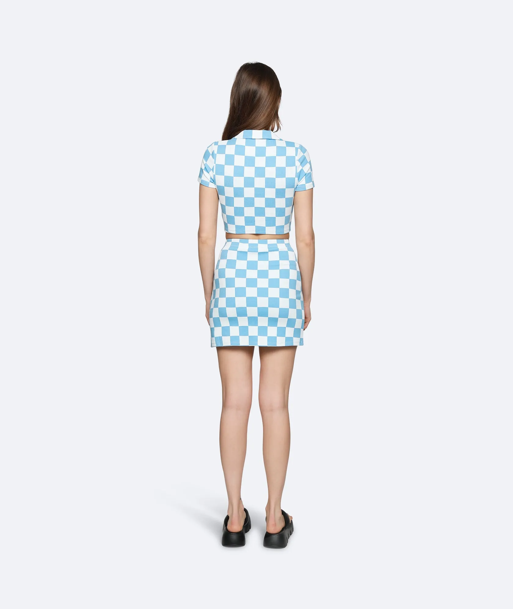 Chessboard Skirt - Ice