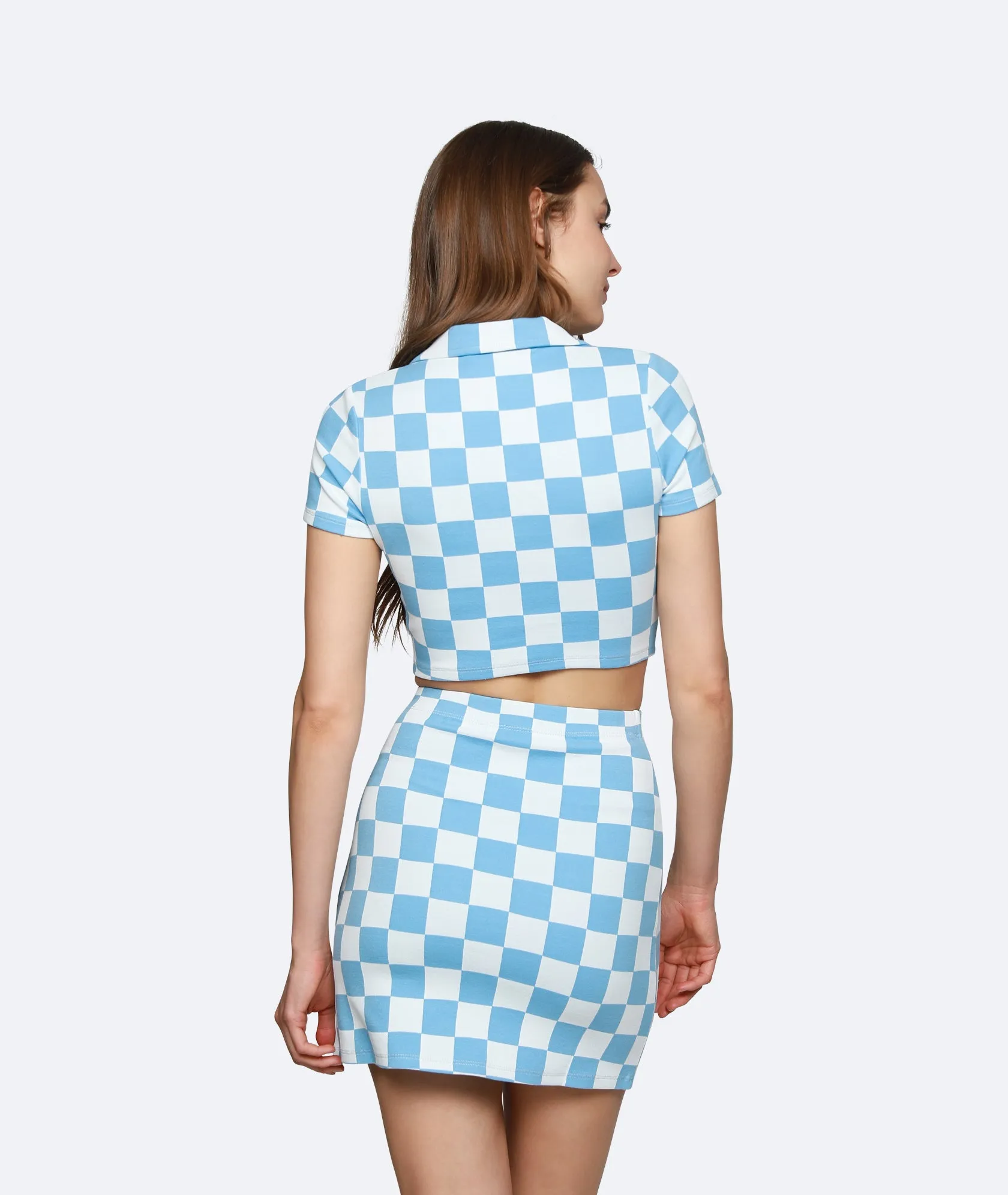 Chessboard Skirt - Ice