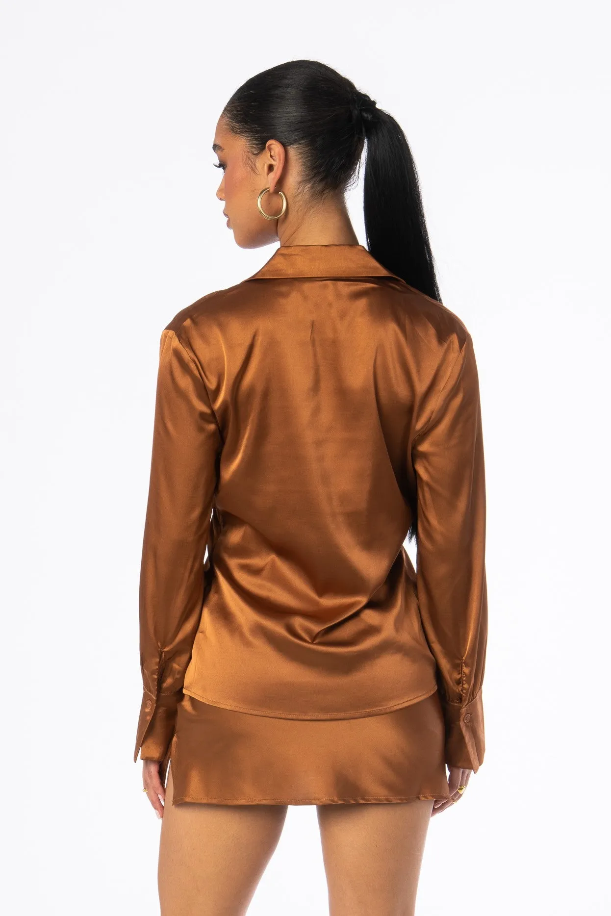 Cinnamon Girl Satin Mini Skirt