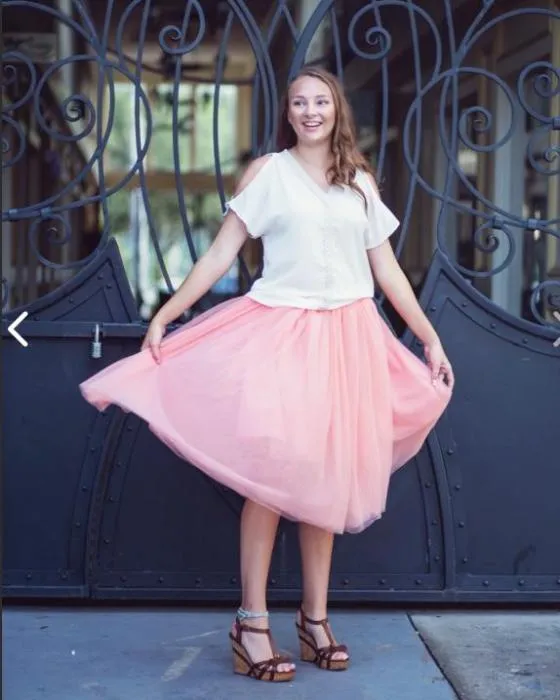 Colette Milky Pink Soft Tulle Skirt - Midi