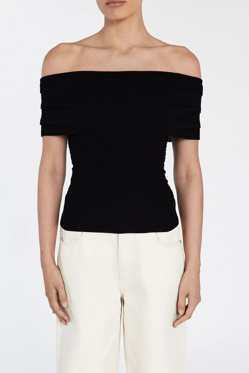 CONRAD BLACK OFF SHOULDER TOP