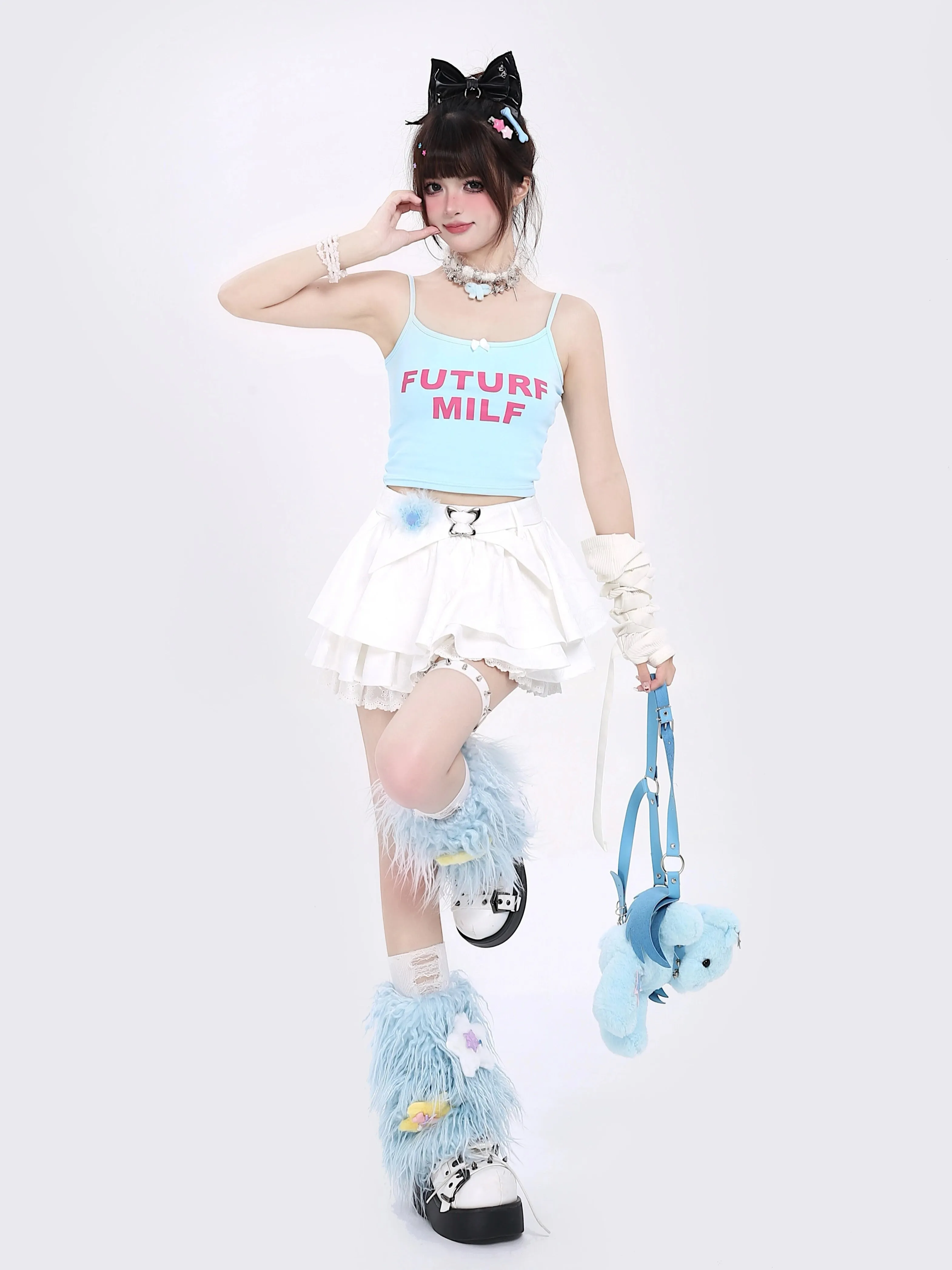 Crazygirl Kawaii Long Leg Effect Puffy Skirt