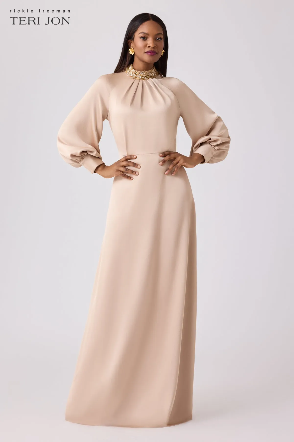 Crepe Back Satin A-line Evening Gown