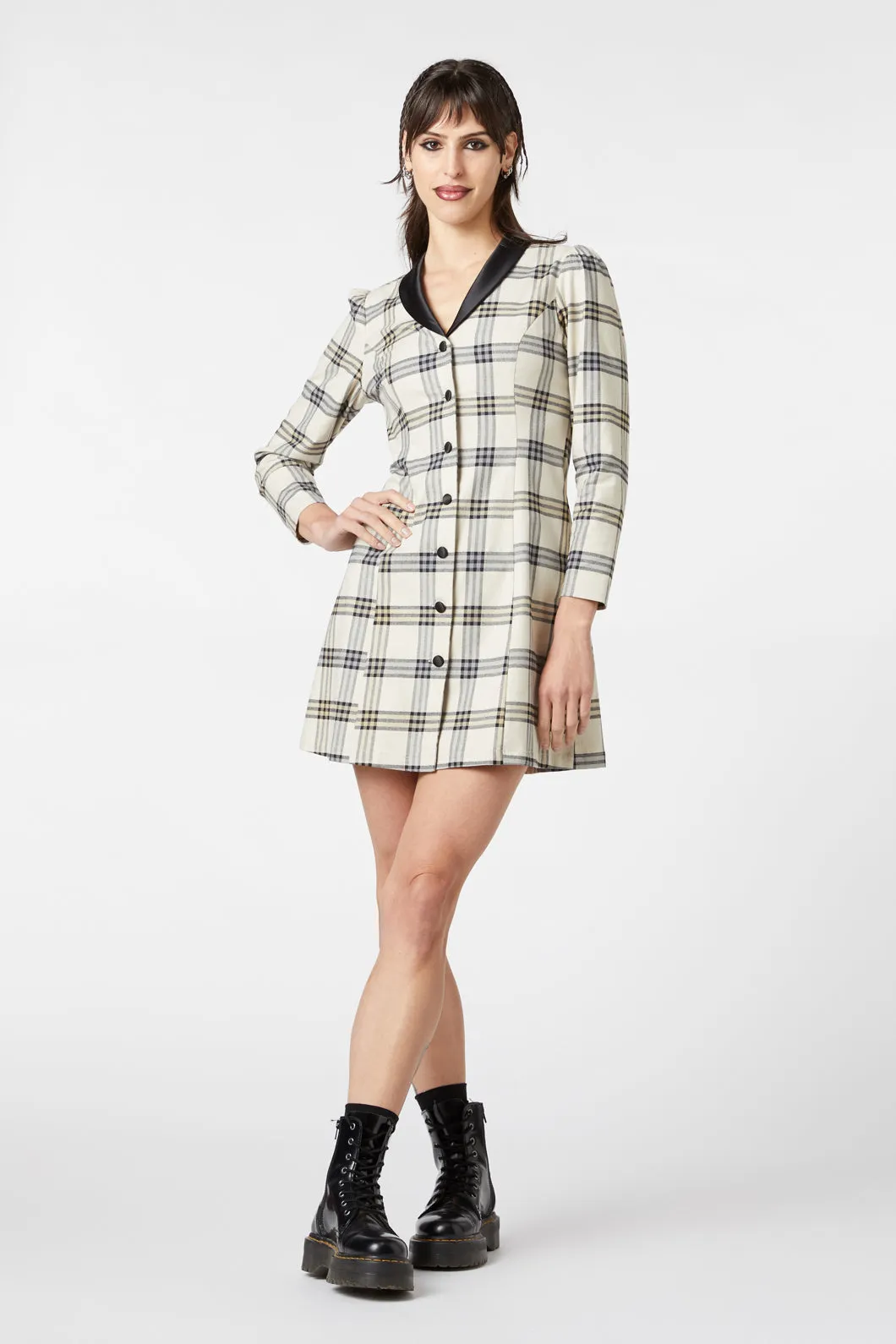 Crescent Tartan Long Sleeve Dress