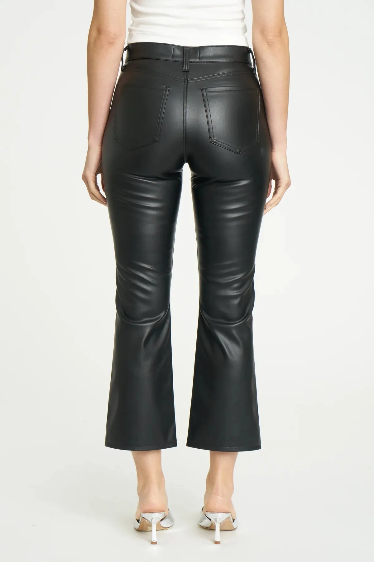 DAZE Shy Girl Faux Leather Crop Flare