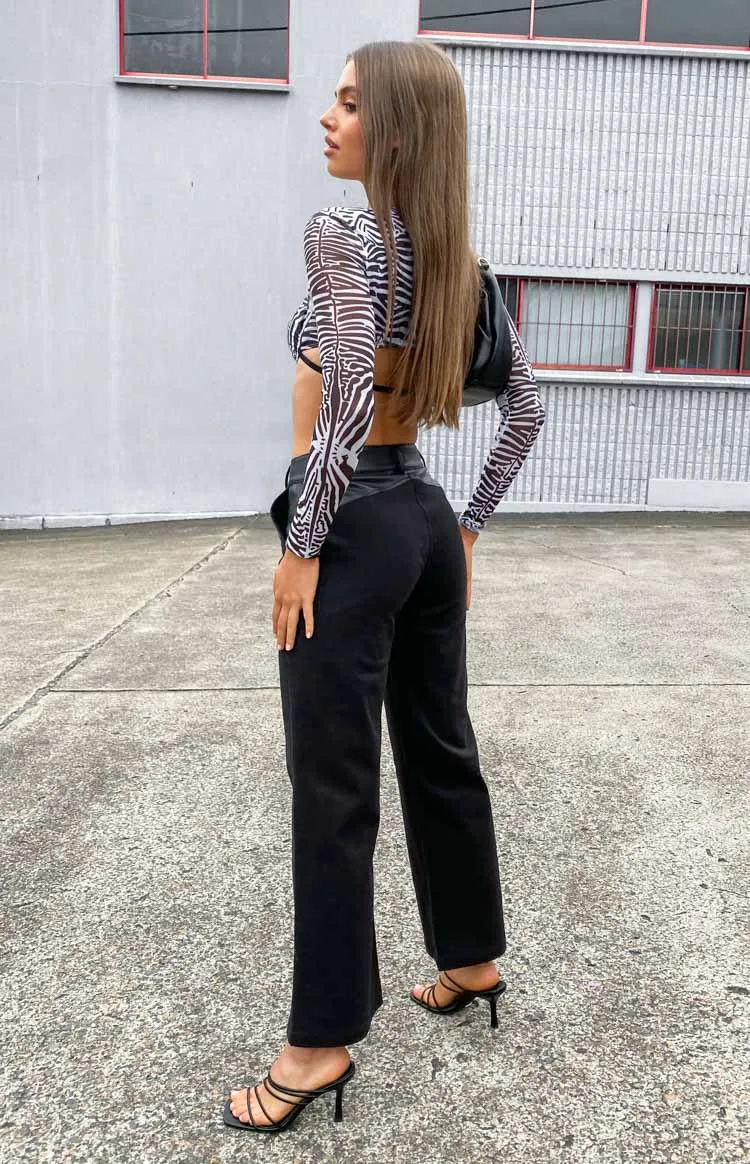 Faith Black Contrast Pants