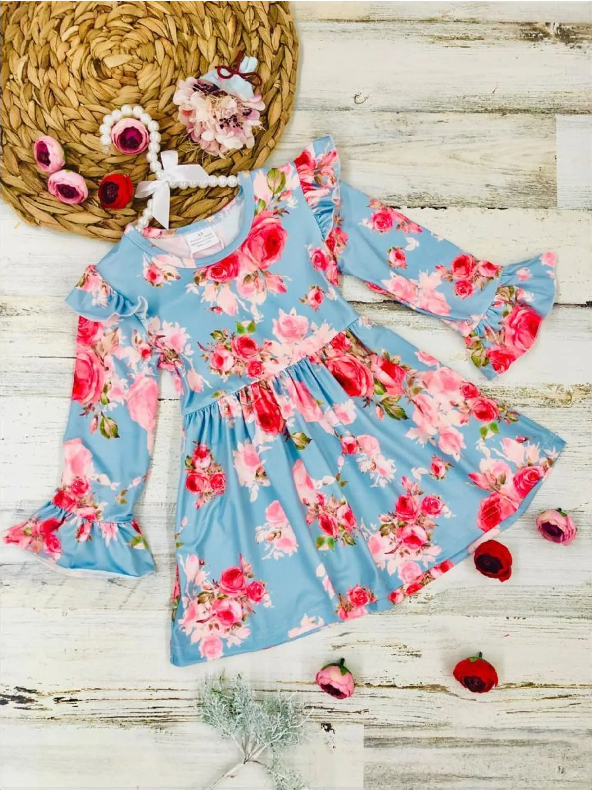 Give Me Flowers Ruffle Dress