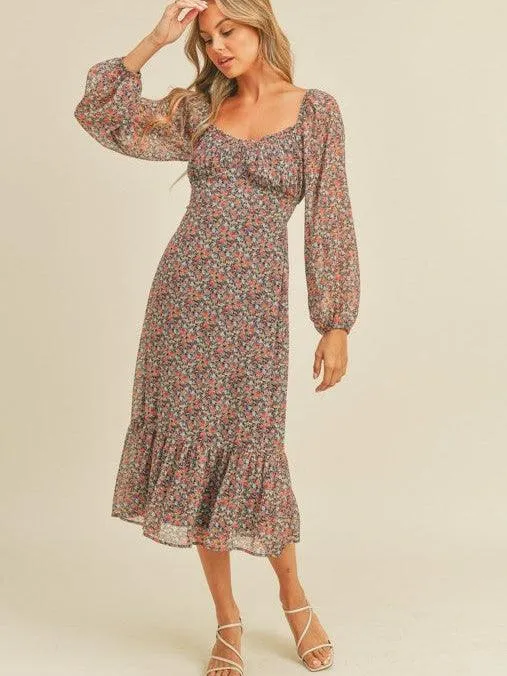 Imagine That Sweetheart Floral Midi Dress