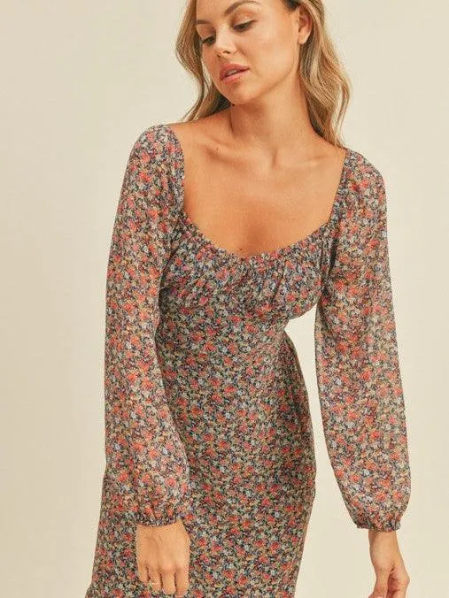 Imagine That Sweetheart Floral Midi Dress