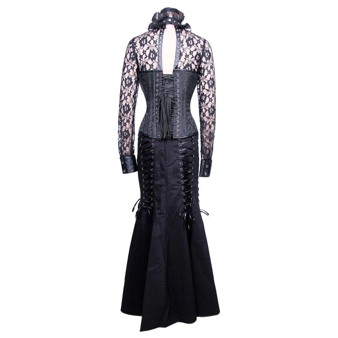 Jacinta Gothic Authentic Steel Boned Overbust Corset Dress