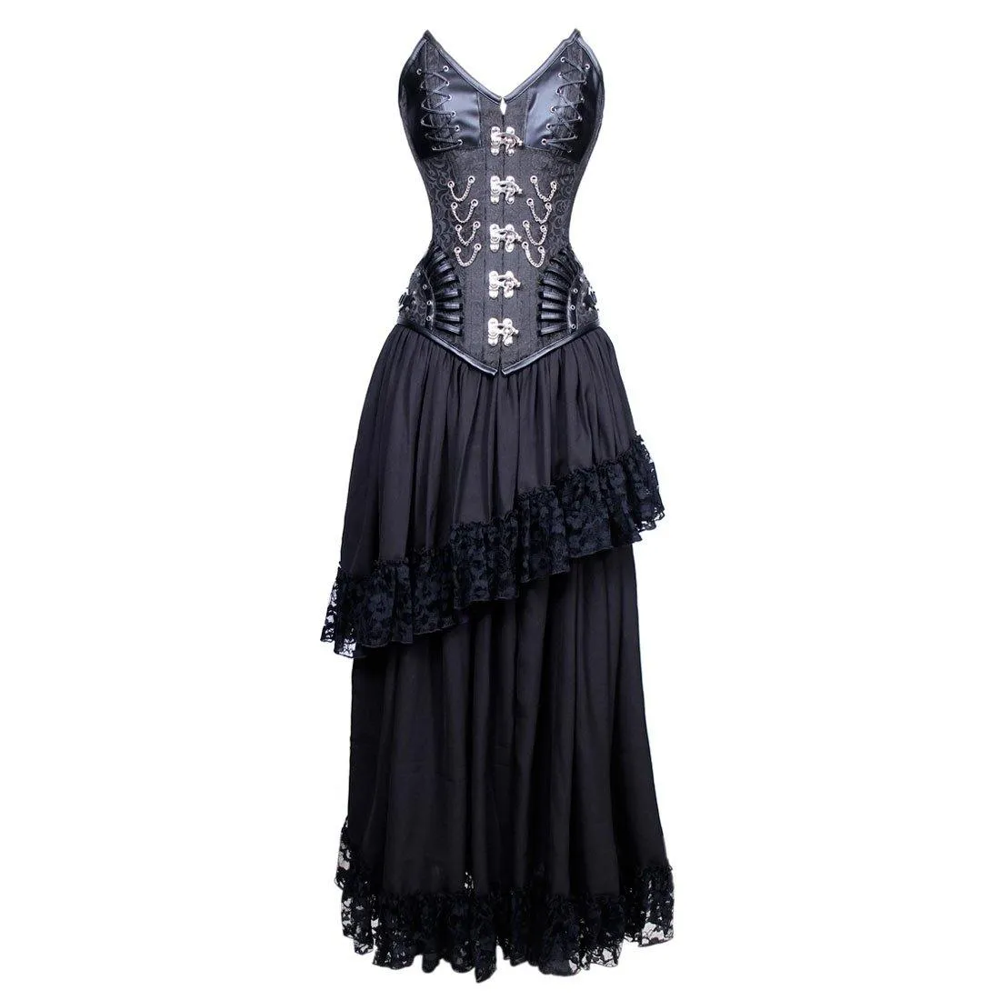 Jacobina Gothic Authentic Steel Boned Overbust Corset Dress