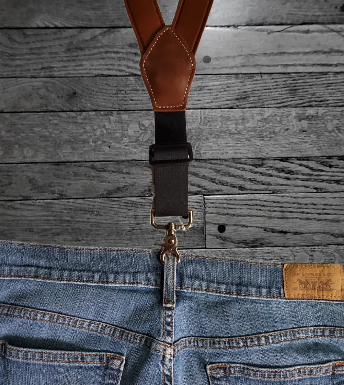 Leather Suspenders Made in USA