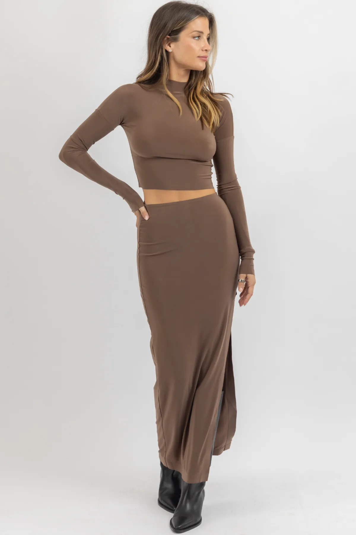 LEXIE BROWN SKIRT SET