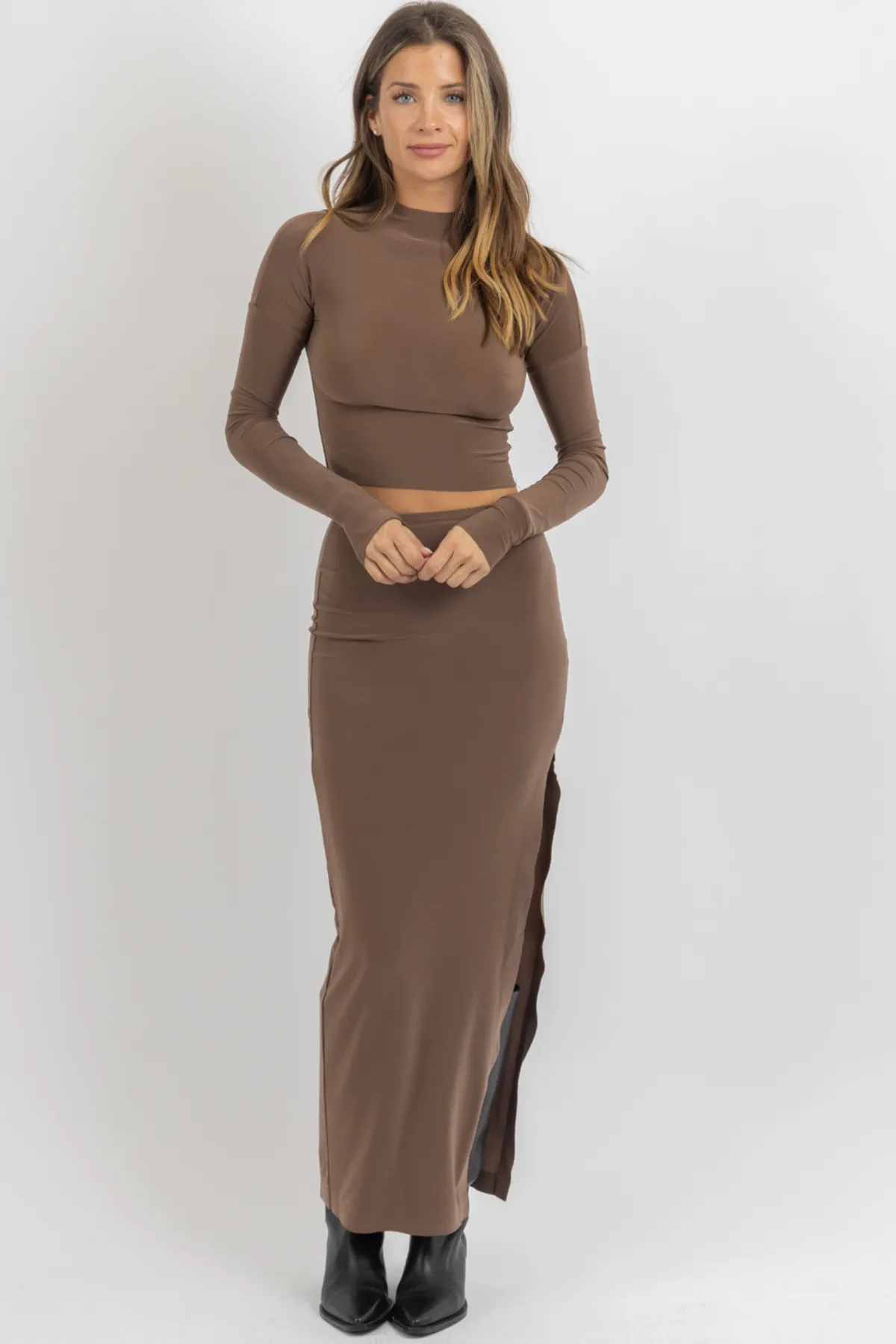 LEXIE BROWN SKIRT SET