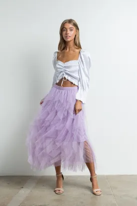 Light Purple Tulle Maxi Skirt With Lining