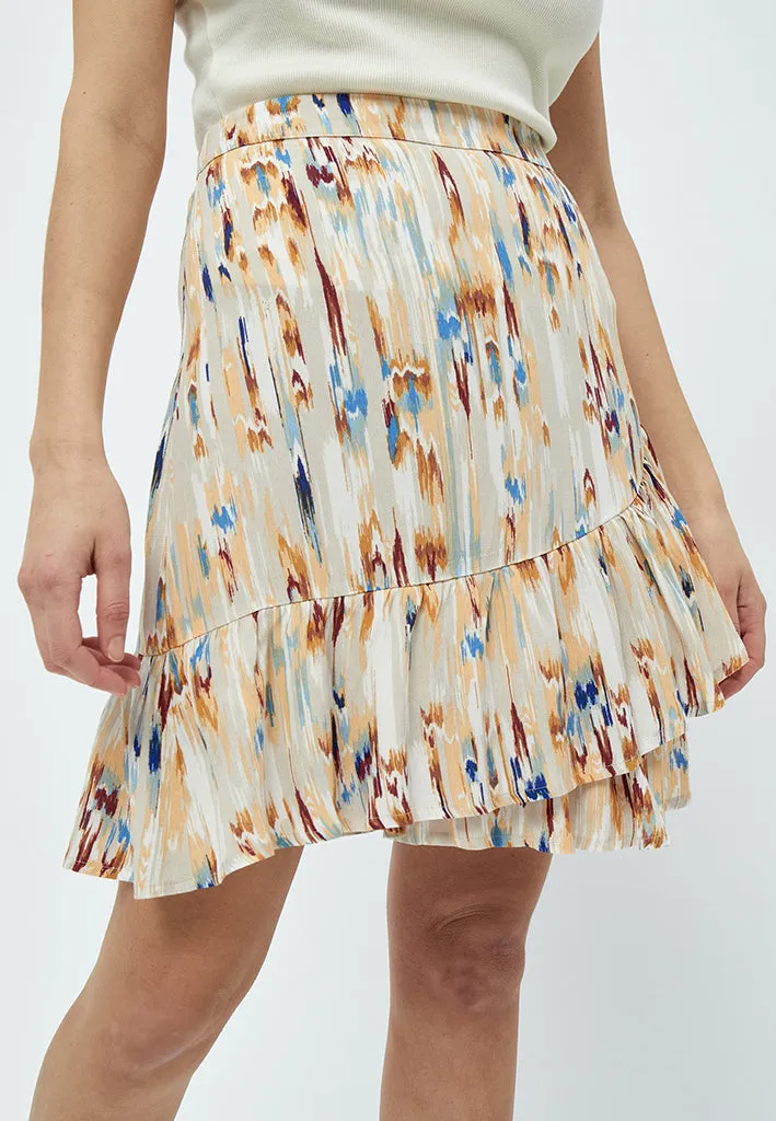 Mahogany Skirt - Feather Gray Print