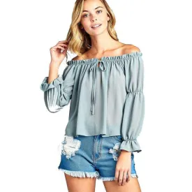 Melise Front Tie Cold Shoulder Top