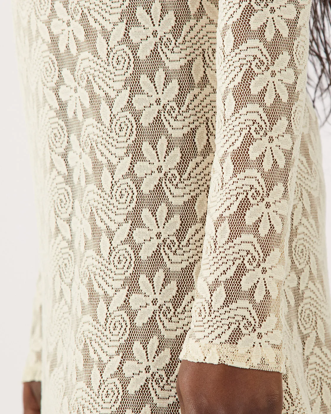 Micah Dress Floral Lace Cream