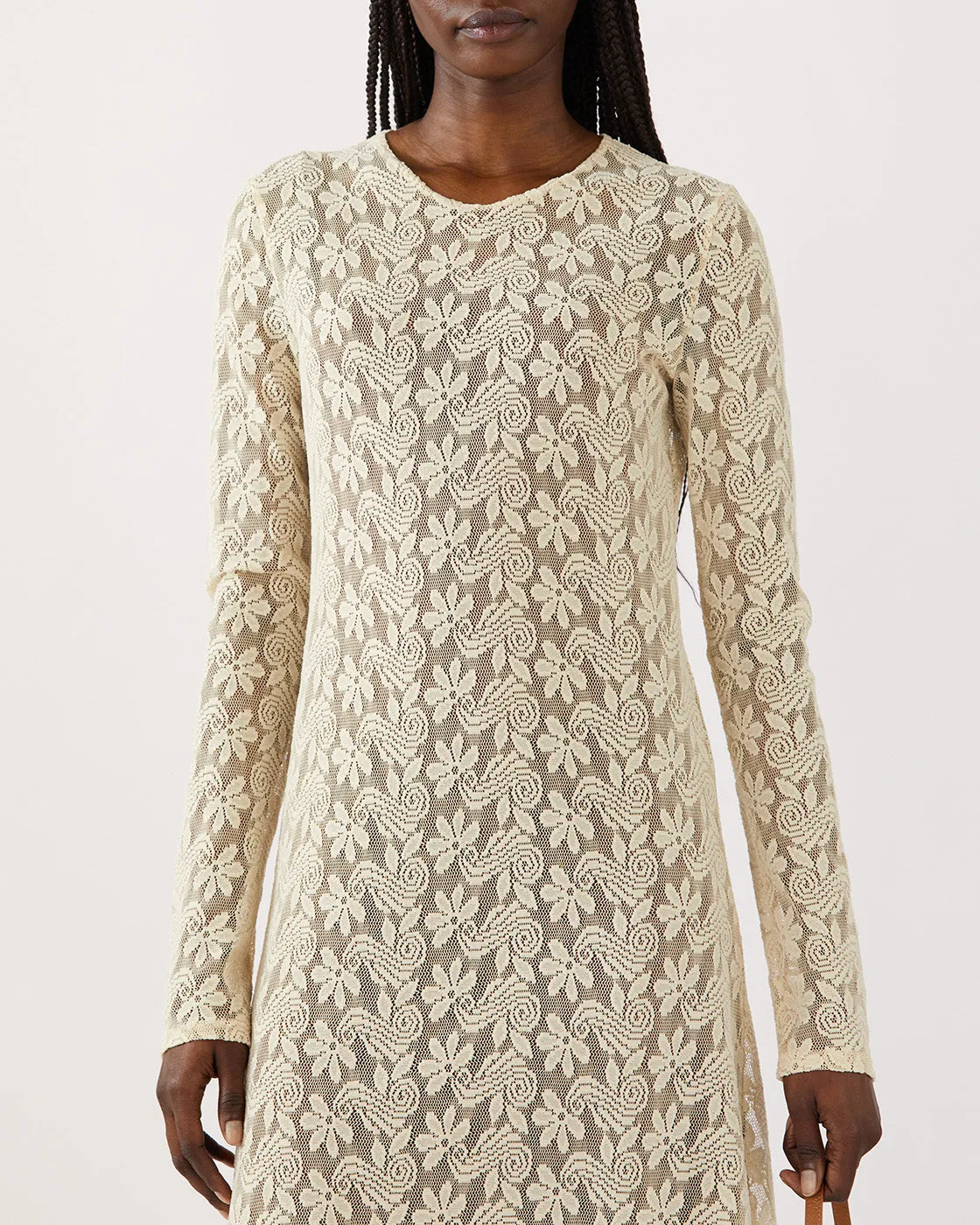 Micah Dress Floral Lace Cream