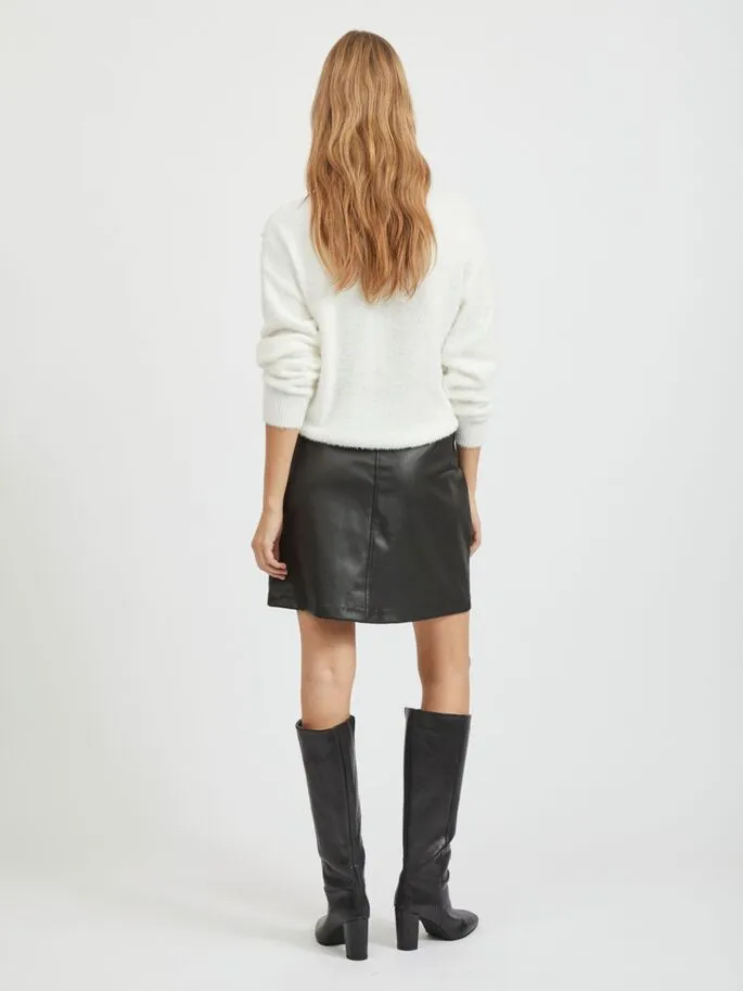 Nelly Faux Leather Mini Skirt (Black)