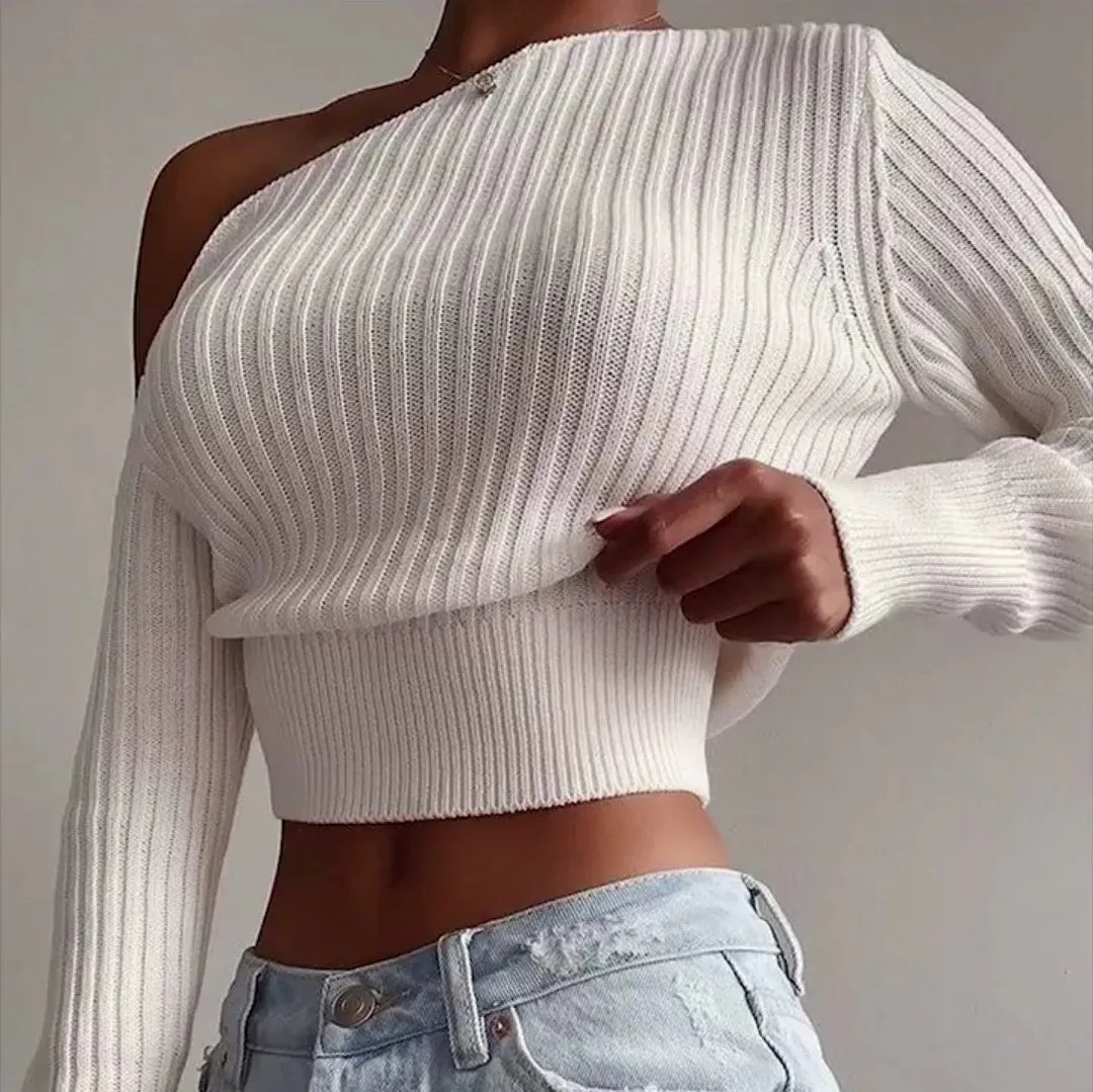 On & Off Shoulder Knitted Top