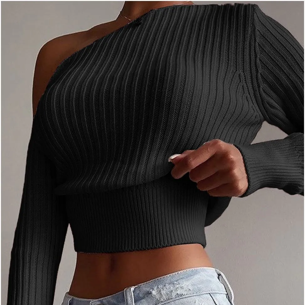 On & Off Shoulder Knitted Top