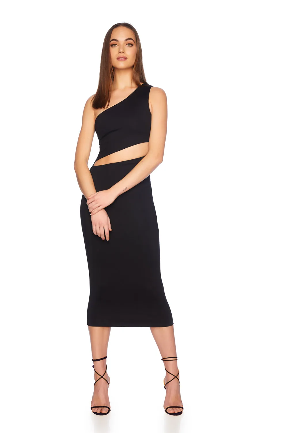 one shoulder cutout dress