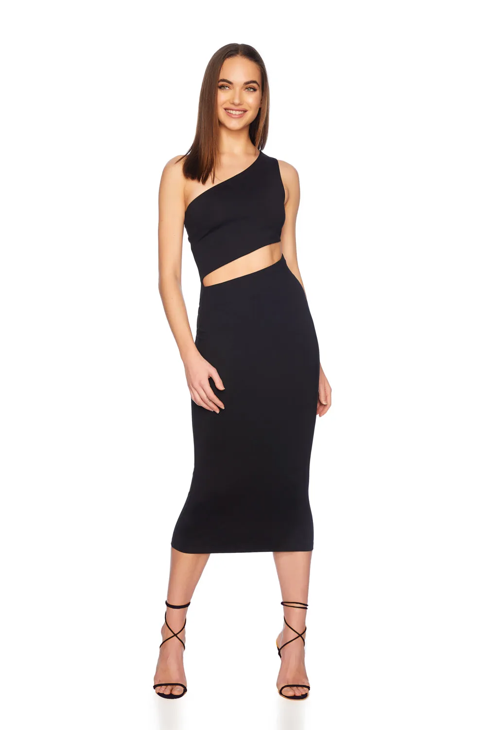 one shoulder cutout dress