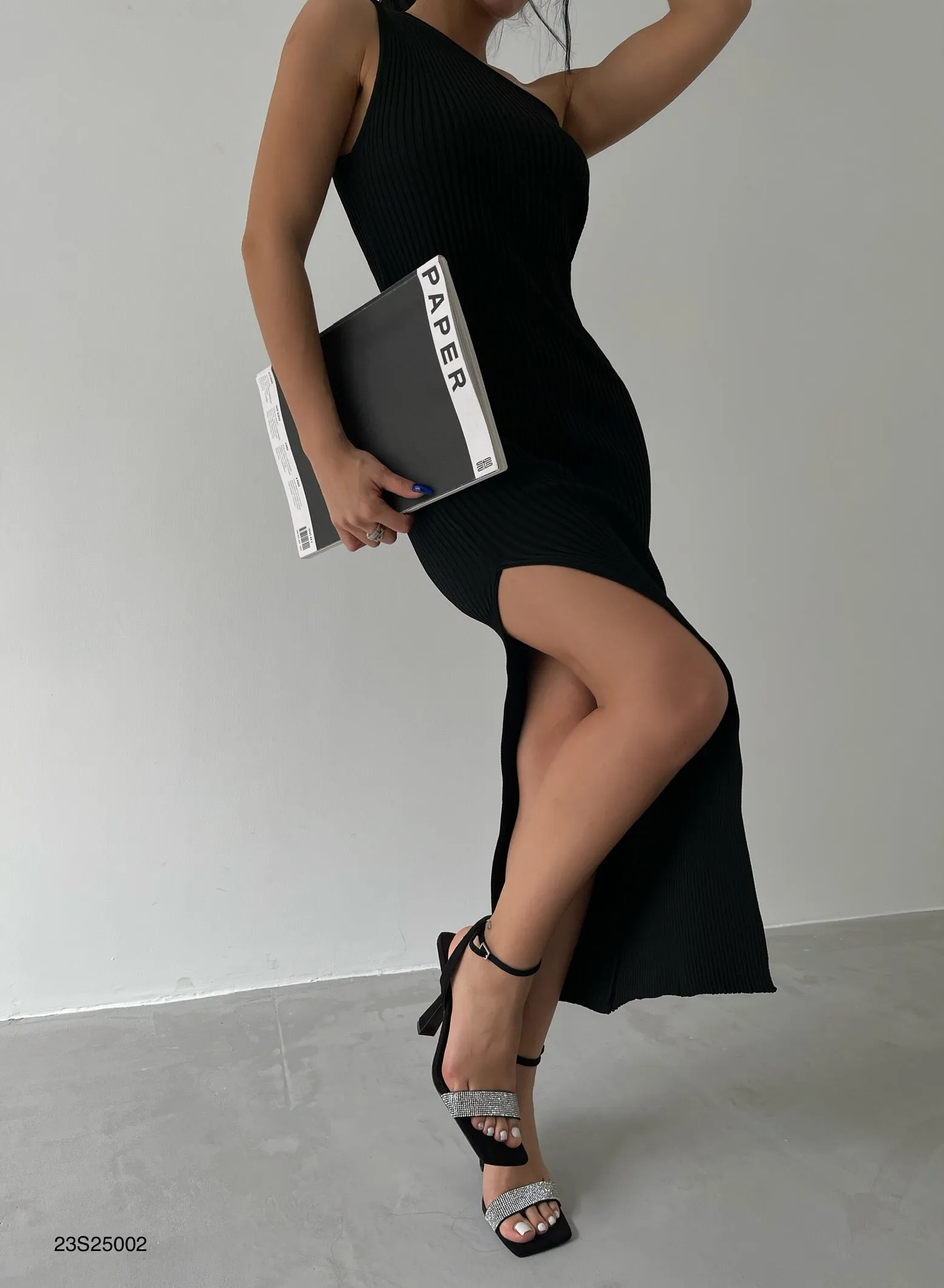 One Shoulder Slit Dress