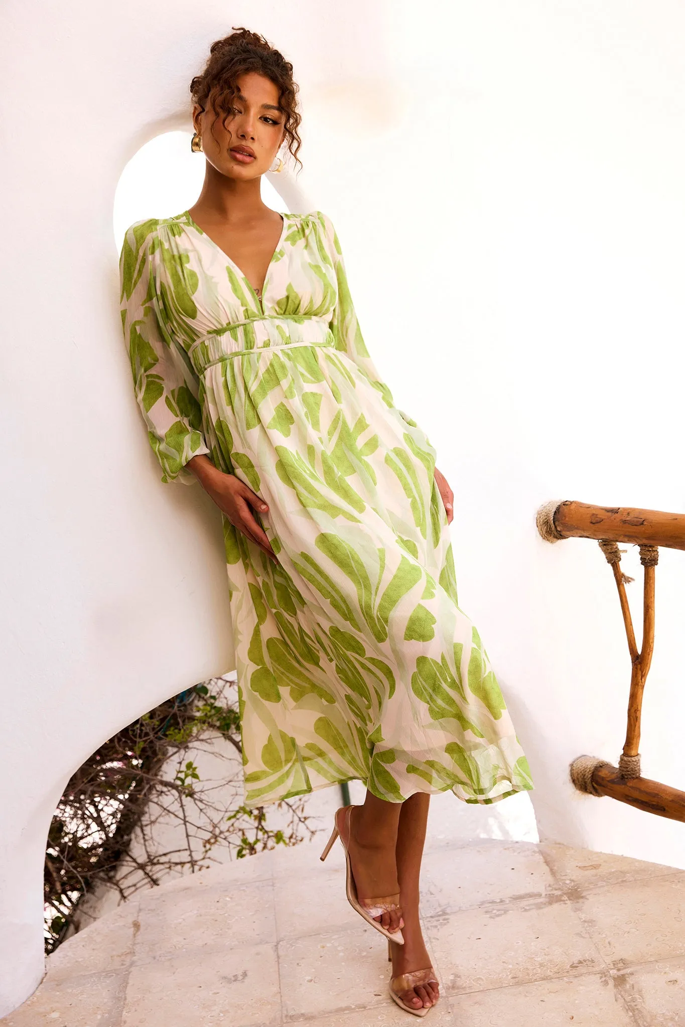 Palm Perfect Midi Dress - Green Multi