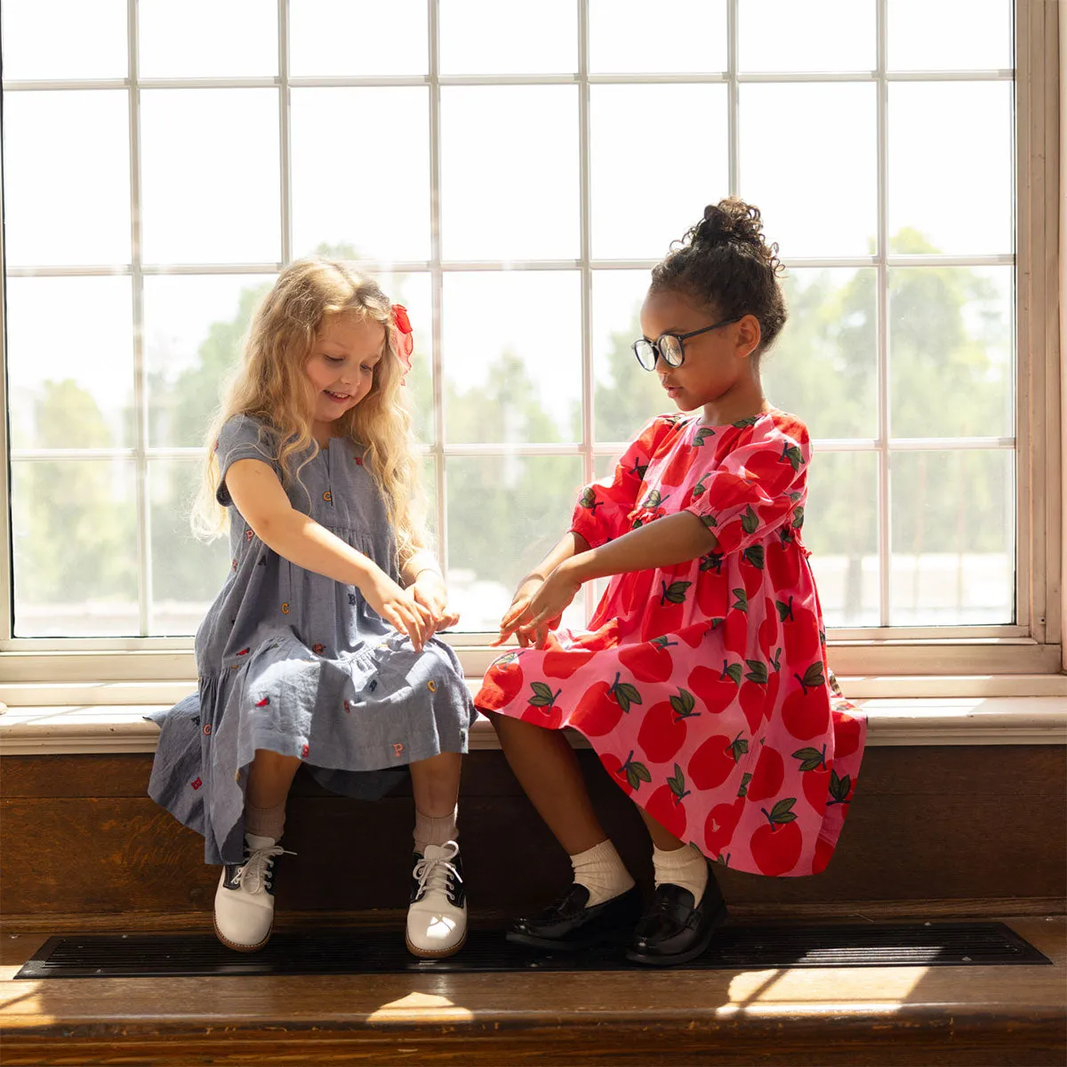 Pink Chicken Girls Rowan Dress - Pink Apples