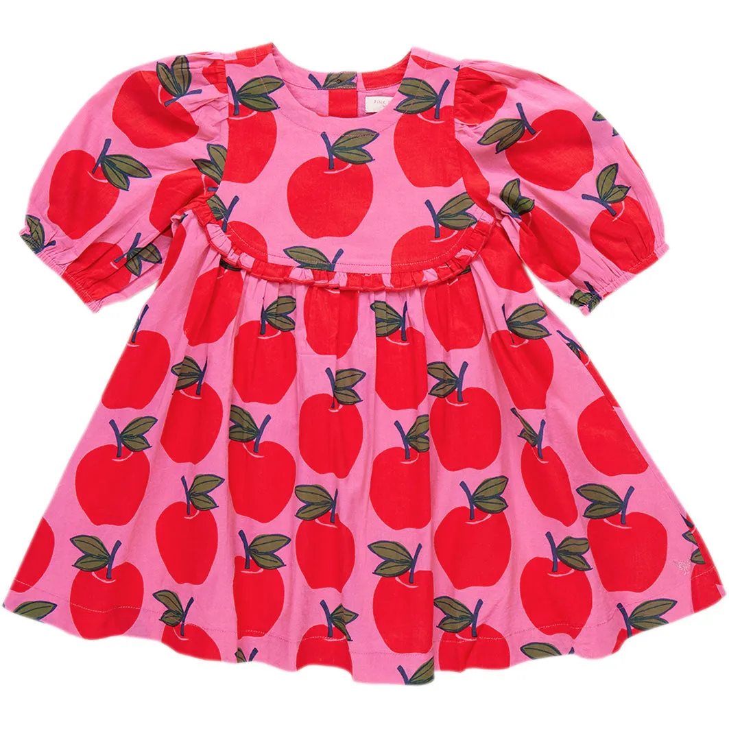 Pink Chicken Girls Rowan Dress - Pink Apples