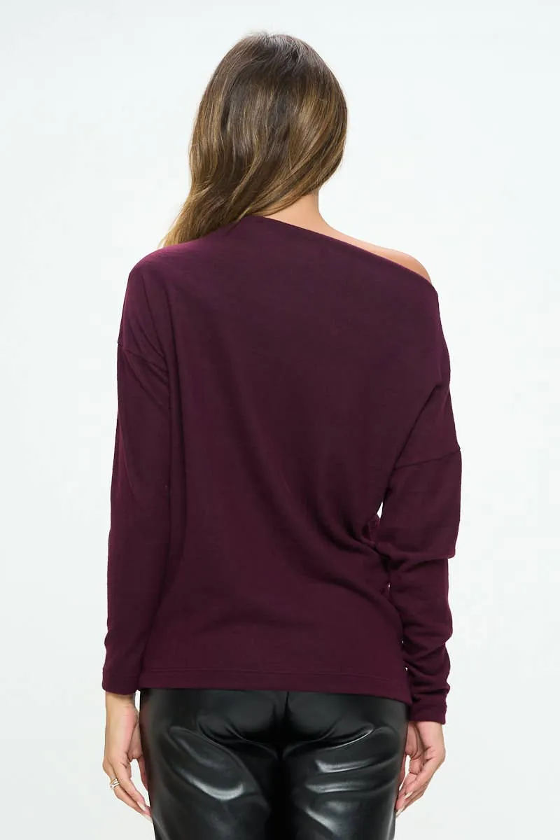 Plum  Off the Shoulder Top