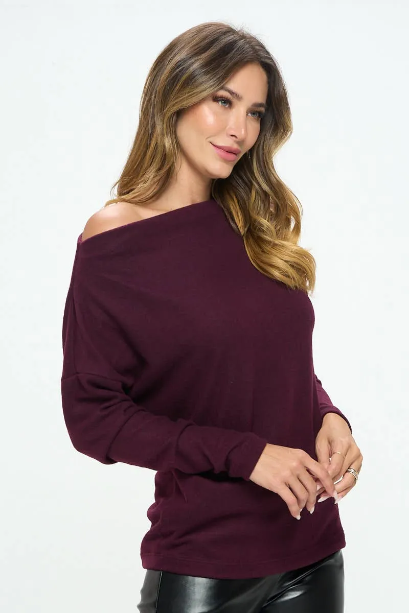 Plum  Off the Shoulder Top