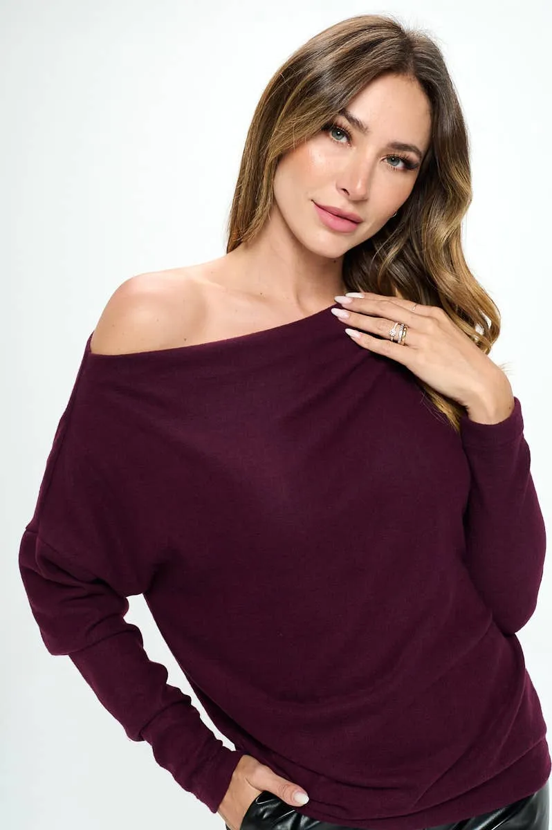 Plum  Off the Shoulder Top