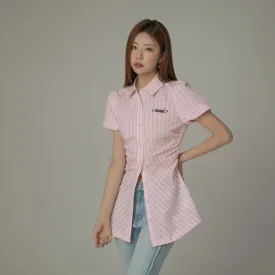 Puffy Short Sleeve Stripe Shirt