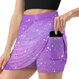 Purple A-Line Skirt with Pocket Light proof trouser skirt