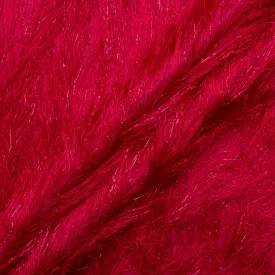 Rich Red Metallic Fringed Knit