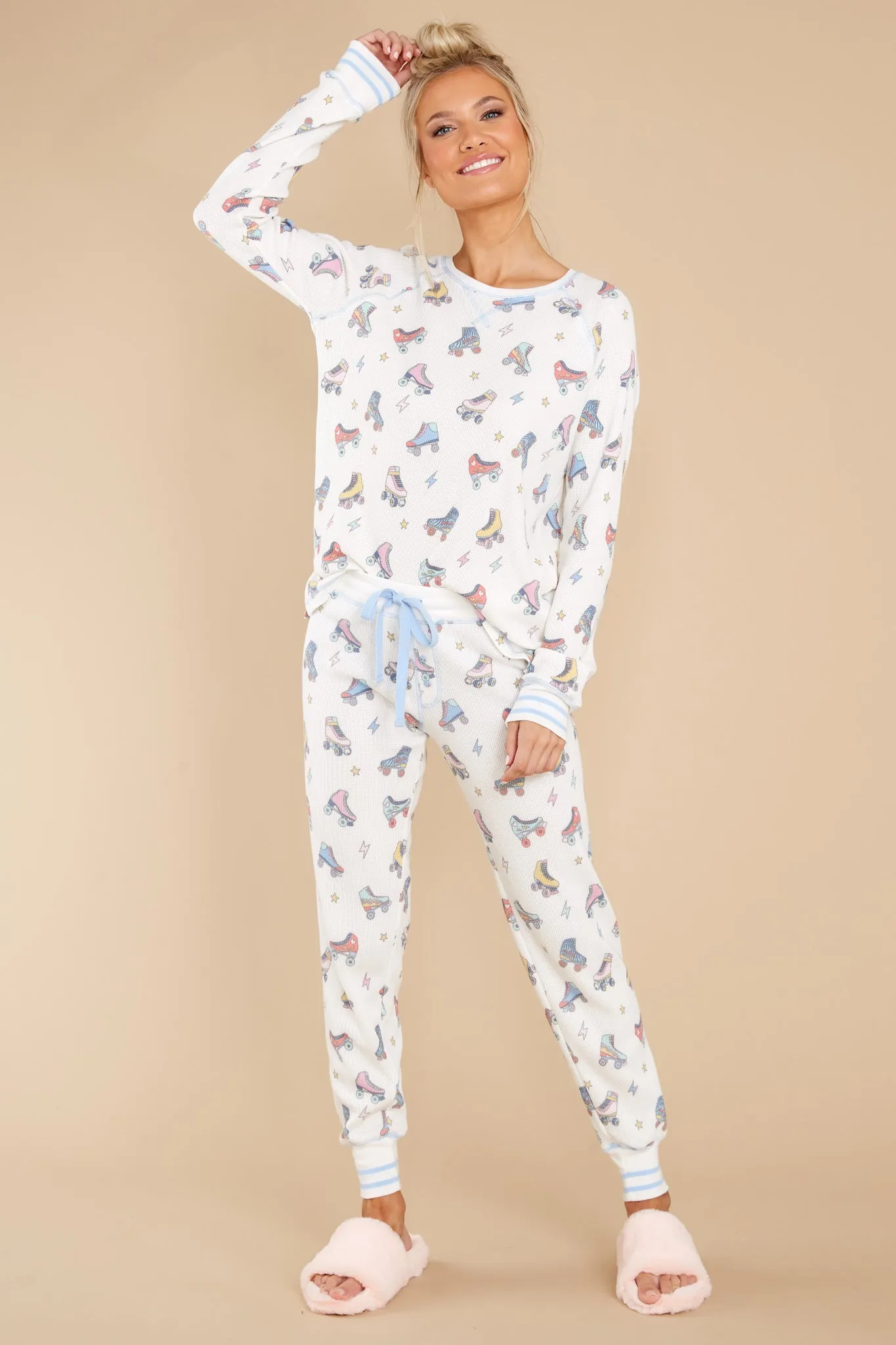 Roll With It Ivory Print Pajama Top