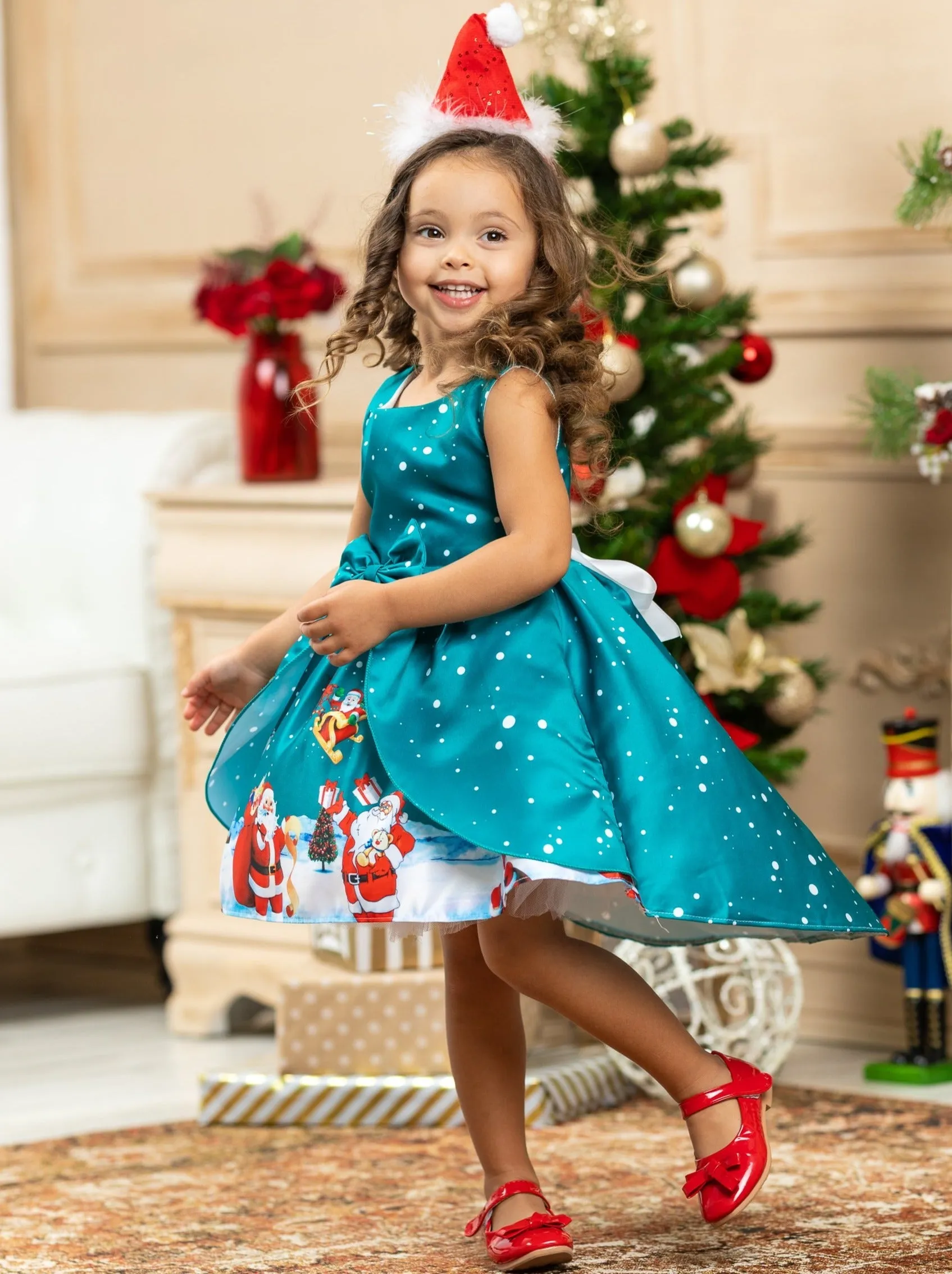 Santa Time Holiday Scene Dress