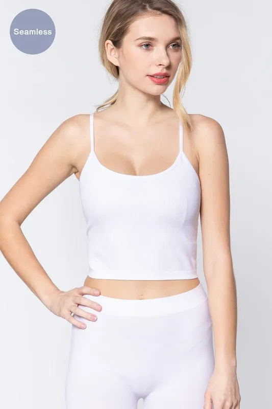 Seamless Crop Rib Cami Top