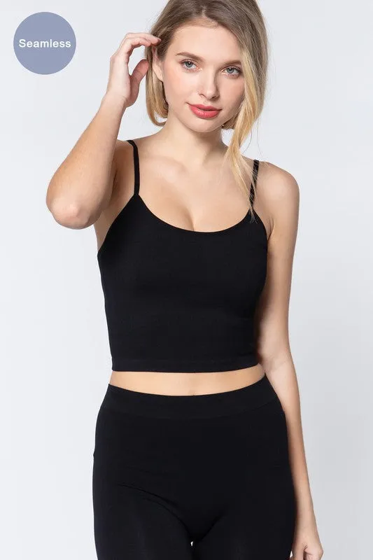 Seamless Crop Rib Cami Top