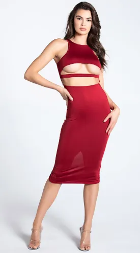 Secret's Out Bodycon Midi Dress