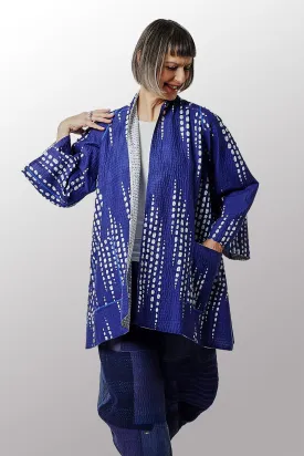 SHIBORI DROP BBK KANTHA A-LINE JKT - sd2003-blu -