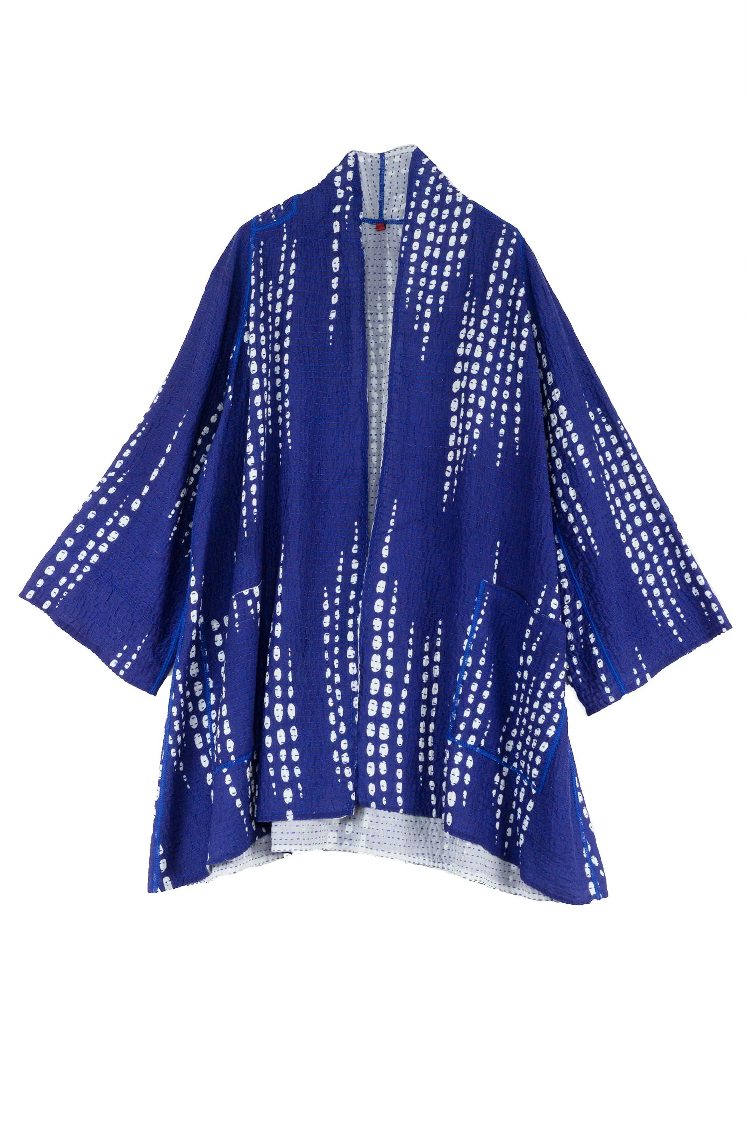 SHIBORI DROP BBK KANTHA A-LINE JKT - sd2003-blu -