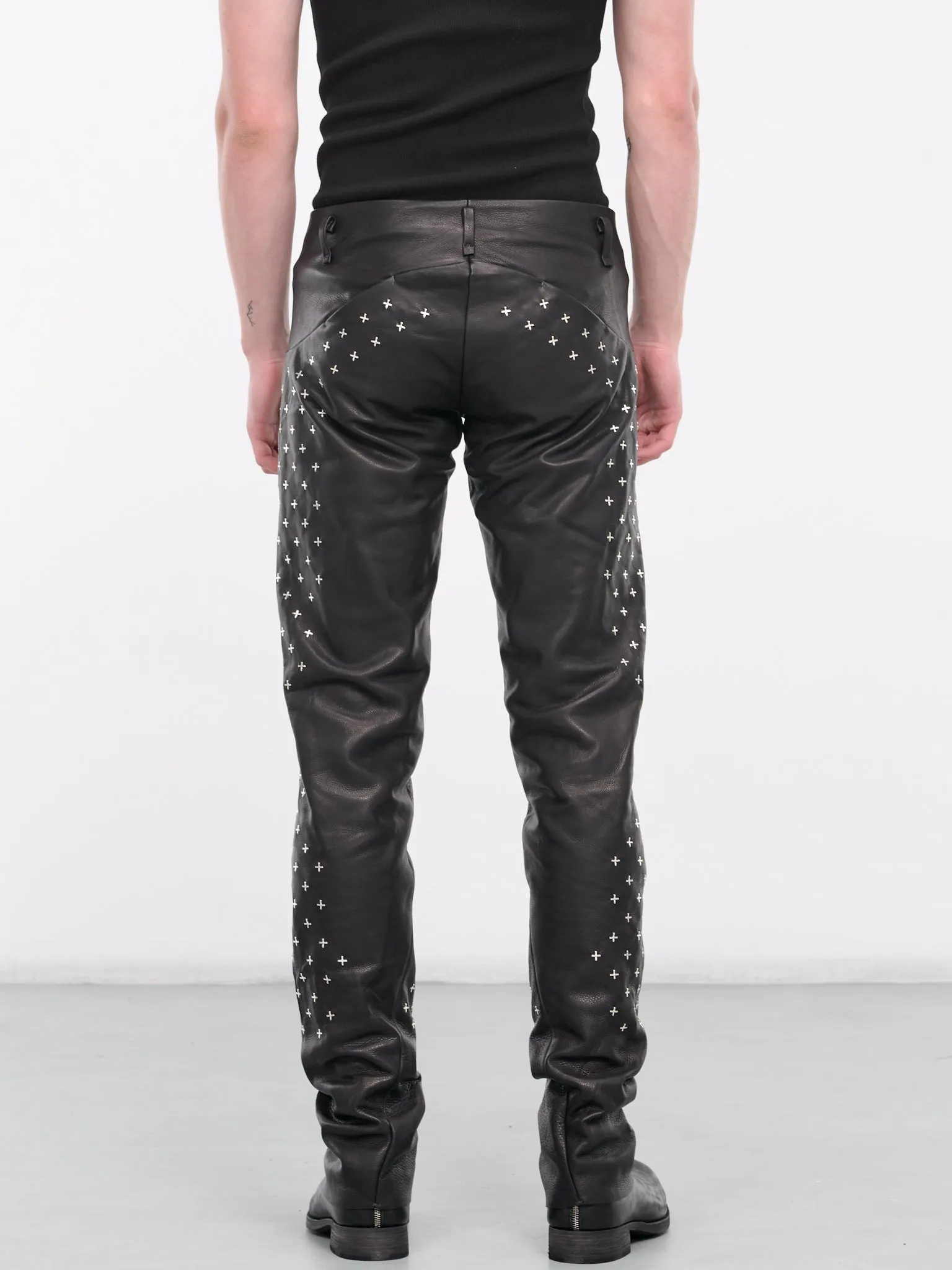 Silver Cross Leather Trousers (P211   SY1-0-BLACK)