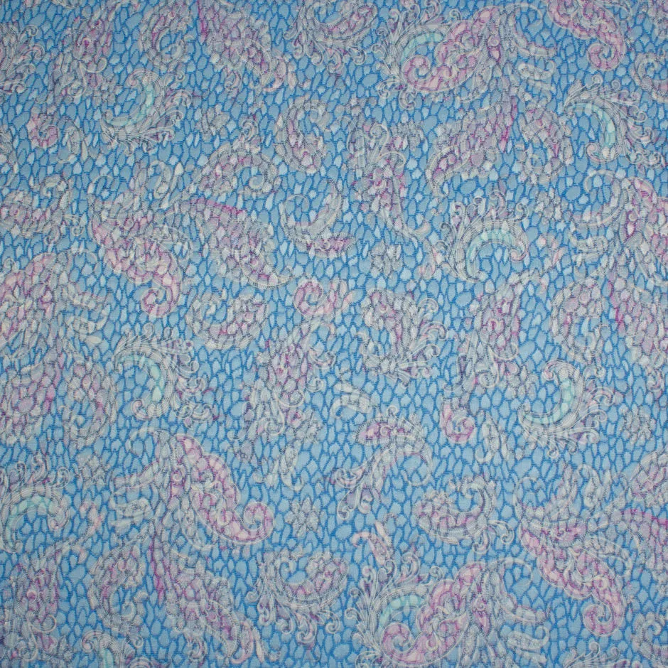 Sky Blue Paisley Printed Matalasse